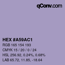 颜色代码: HEX #A59AC1 | qconv.com