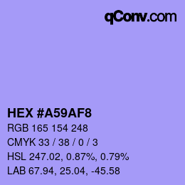 Color code: HEX #A59AF8 | qconv.com