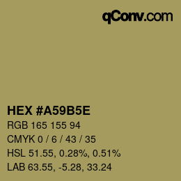 Código de color: HEX #A59B5E | qconv.com