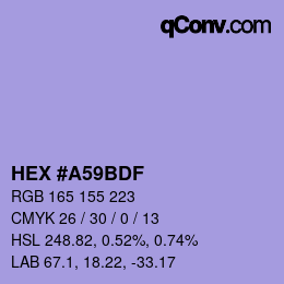 Farbcode: HEX #A59BDF | qconv.com