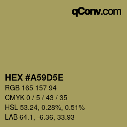 カラーコード: HEX #A59D5E | qconv.com