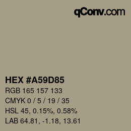 Color code: HEX #A59D85 | qconv.com