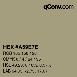 Farbcode: HEX #A59E7E | qconv.com