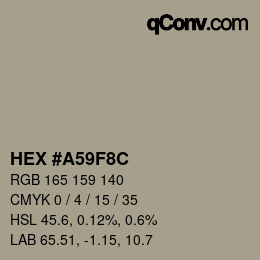 カラーコード: HEX #A59F8C | qconv.com