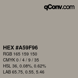 Color code: HEX #A59F96 | qconv.com