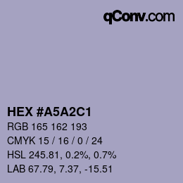 Color code: HEX #A5A2C1 | qconv.com