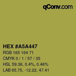 カラーコード: HEX #A5A447 | qconv.com