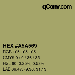 Código de color: HEX #A5A569 | qconv.com