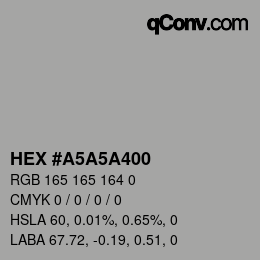 Color code: HEX #A5A5A400 | qconv.com