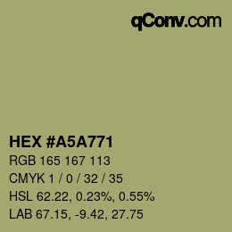 Farbcode: HEX #A5A771 | qconv.com
