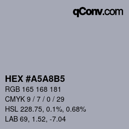Color code: HEX #A5A8B5 | qconv.com