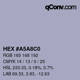 Color code: HEX #A5A8C0 | qconv.com