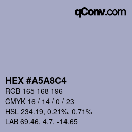 Color code: HEX #A5A8C4 | qconv.com