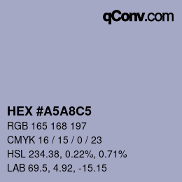 Color code: HEX #A5A8C5 | qconv.com