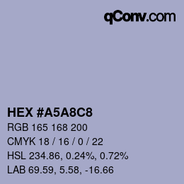 Farbcode: HEX #A5A8C8 | qconv.com