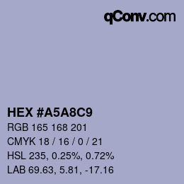 Color code: HEX #A5A8C9 | qconv.com