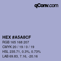 Color code: HEX #A5A8CF | qconv.com