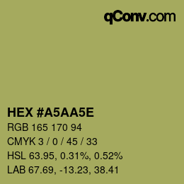 Color code: HEX #A5AA5E | qconv.com