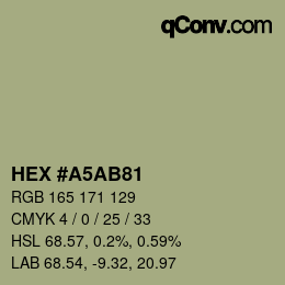 Color code: HEX #A5AB81 | qconv.com