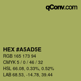 Color code: HEX #A5AD5E | qconv.com