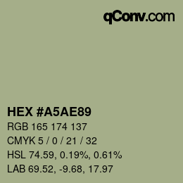 Color code: HEX #A5AE89 | qconv.com