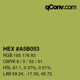 Color code: HEX #A5B053 | qconv.com