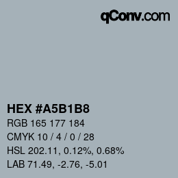 Color code: HEX #A5B1B8 | qconv.com