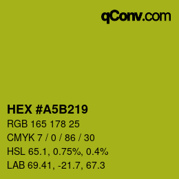 カラーコード: HEX #A5B219 | qconv.com