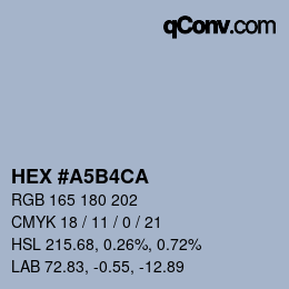 Color code: HEX #A5B4CA | qconv.com