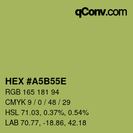 Color code: HEX #A5B55E | qconv.com