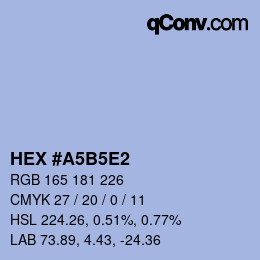 Color code: HEX #A5B5E2 | qconv.com