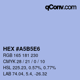 Color code: HEX #A5B5E6 | qconv.com