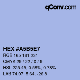 カラーコード: HEX #A5B5E7 | qconv.com