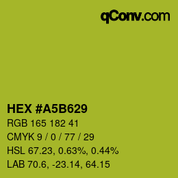 Color code: HEX #A5B629 | qconv.com