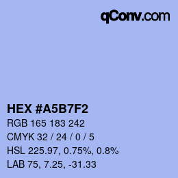 カラーコード: HEX #A5B7F2 | qconv.com