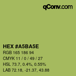 Color code: HEX #A5BA5E | qconv.com