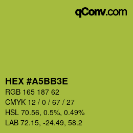Code couleur: HEX #A5BB3E | qconv.com