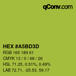 Color code: HEX #A5BD3D | qconv.com