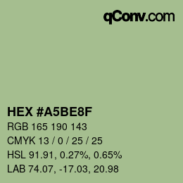 Color code: HEX #A5BE8F | qconv.com