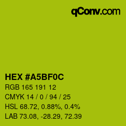 Color code: HEX #A5BF0C | qconv.com