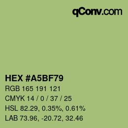 颜色代码: HEX #A5BF79 | qconv.com