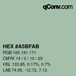 Color code: HEX #A5BFAB | qconv.com