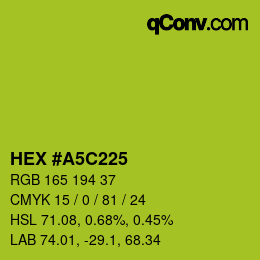 Color code: HEX #A5C225 | qconv.com
