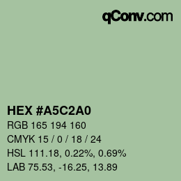 Color code: HEX #A5C2A0 | qconv.com