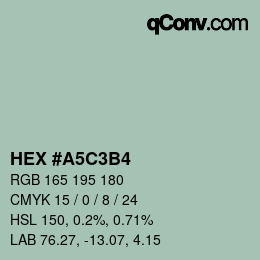 Farbcode: HEX #A5C3B4 | qconv.com