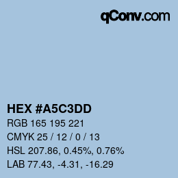 カラーコード: HEX #A5C3DD | qconv.com
