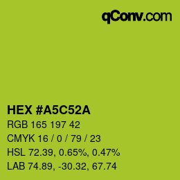 Color code: HEX #A5C52A | qconv.com