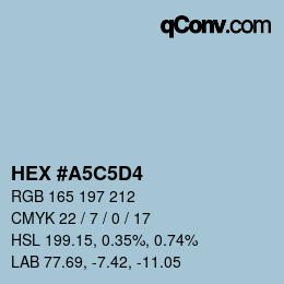 Farbcode: HEX #A5C5D4 | qconv.com