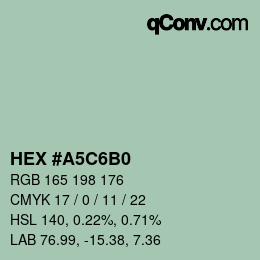 Color code: HEX #A5C6B0 | qconv.com