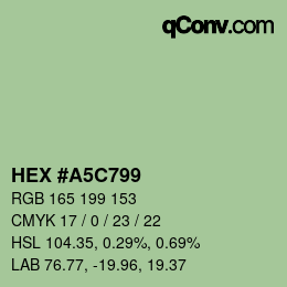 颜色代码: HEX #A5C799 | qconv.com
